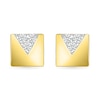 Thumbnail Image 2 of 7/8 CT. T.W. Diamond Trio Triangle Accent Rectangular Stud Earrings in 10K Gold