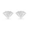 Thumbnail Image 2 of Men's 1/10 CT. T.W. Diamond Three-Dimensional Diamond-Shaped Stud Earrings in Sterling Silver