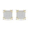 Thumbnail Image 2 of 1 CT. T.W. Square-Shaped Multi-Diamond Frame Ornate Four-Corner Accent Stud Earrings in 10K Gold