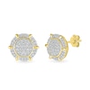 Thumbnail Image 1 of 1/2 CT. T.W. Multi-Diamond Frame Ship's Wheel-Style Stud Earrings in 10K Gold