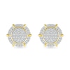 Thumbnail Image 2 of 1/2 CT. T.W. Multi-Diamond Frame Ship's Wheel-Style Stud Earrings in 10K Gold
