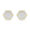 Thumbnail Image 2 of Men's 1/2 CT. T.W. Multi-Diamond Frame Ship's Wheel-Style Stud Earrings in 10K Gold