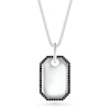 Thumbnail Image 0 of Men's 1/4 CT. T.W. Black Diamond Octagon-Shaped Frame Dog Tag Pendant in Sterling Silver - 22"