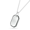 Thumbnail Image 1 of Men's 1/4 CT. T.W. Black Diamond Octagon-Shaped Frame Dog Tag Pendant in Sterling Silver - 22"