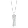 Thumbnail Image 1 of Men's 1/10 CT. T.W. Diamond Linear Ribbon Accent Three-Dimensional Vertical Bar Pendant in Sterling Silver - 22"