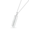 Thumbnail Image 2 of Men's 1/10 CT. T.W. Diamond Linear Ribbon Accent Three-Dimensional Vertical Bar Pendant in Sterling Silver - 22"