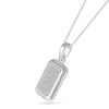 Thumbnail Image 2 of Men's 1/4 CT. T.W. Diamond Three-Dimensional Frame Dog Tag Pendant in Sterling Silver - 22"