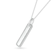 Thumbnail Image 2 of Men's 1/5 CT. T.W. Diamond Frame Rounded Vertical Bar Pendant in 10K White Gold - 22"