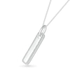 Thumbnail Image 1 of Men's 1/5 CT. T.W. Diamond Frame Rounded Vertical Bar Pendant in 10K White Gold - 22"