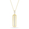 Thumbnail Image 1 of Men's 1/6 CT. T.W. Diamond Linear Ribbon Triple Row Open Vertical Bar Drop Pendant in 10K Gold - 22"