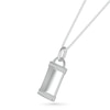 Thumbnail Image 1 of Men's 1/20 CT. T.W. Diamond Border Padlock-Style Dog Tag Pendant in 10K White Gold - 22"