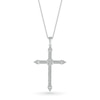 Thumbnail Image 1 of Men's 1/5 CT. T.W. Quad Diamond Tri-Tip Cross Pendant in 10K White Gold - 22"