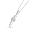 Thumbnail Image 2 of Men's 1/3 CT. T.W. Diamond Double Row Layered Cross Drop Pendant in 10K White Gold - 22"