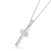 Thumbnail Image 1 of Men's 1/2 CT. T.W. Diamond Divided Cross Pendant in 10K White Gold - 22"