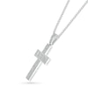 Thumbnail Image 2 of Men's 1/2 CT. T.W. Diamond Divided Cross Pendant in 10K White Gold - 22"