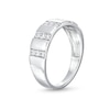 Thumbnail Image 3 of 1/4 CT. T.W. Diamond Trio Linear Row Band in 10K White Gold