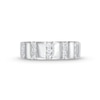 Thumbnail Image 4 of 1/4 CT. T.W. Diamond Trio Linear Row Band in 10K White Gold