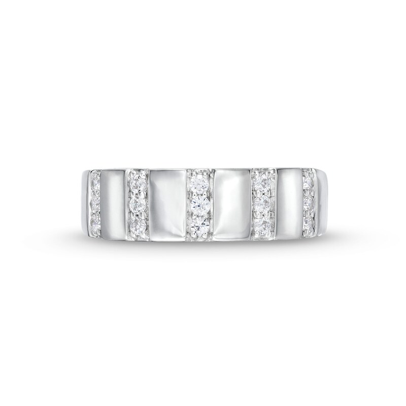 Main Image 4 of 1/4 CT. T.W. Diamond Trio Linear Row Band in 10K White Gold