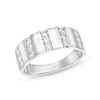 Thumbnail Image 1 of 1/2 CT. T.W. Diamond Trio Linear Row Band in 10K White Gold