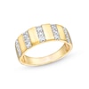 Thumbnail Image 1 of 1/2 CT. T.W. Diamond Trio Linear Row Band in 10K Gold