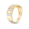 Thumbnail Image 3 of 1/2 CT. T.W. Diamond Trio Linear Row Band in 10K Gold