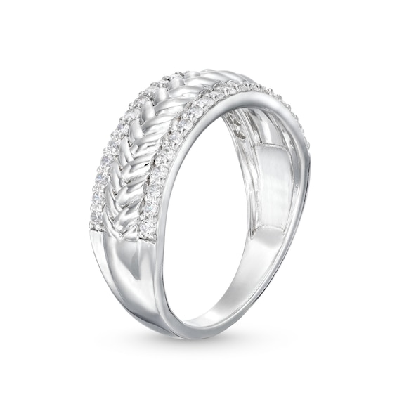 1/3 CT. T.w. Diamond Edge Herringbone Band in 10K White Gold