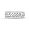Thumbnail Image 4 of 1/3 CT. T.W. Diamond Edge Herringbone Band in 10K White Gold