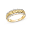 Thumbnail Image 1 of 1/3 CT. T.W. Diamond Edge Herringbone Band in 10K Gold