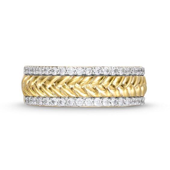 1/3 CT. T.w. Diamond Edge Herringbone Band in 10K Gold
