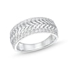 Thumbnail Image 1 of 1/2 CT. T.W. Diamond Edge Herringbone Band in 10K White Gold