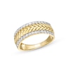 Thumbnail Image 1 of 1/2 CT. T.W. Diamond Edge Herringbone Band in 10K Gold