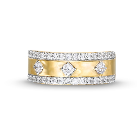 3/4 CT. T.w. Diamond Edge Center Station Band in 10K Gold