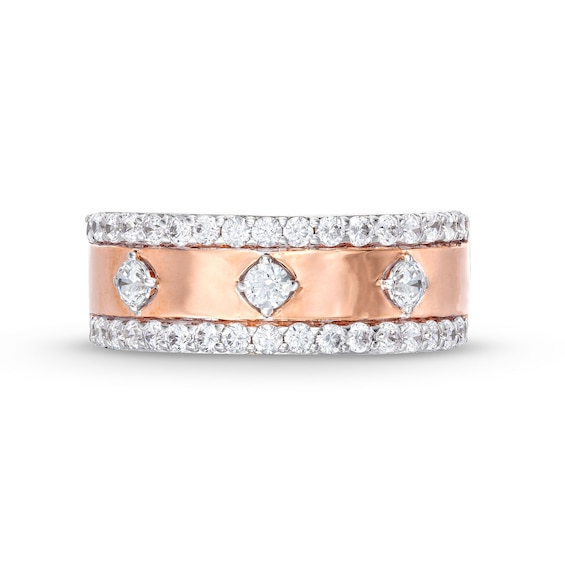 3/4 CT. T.w. Diamond Edge Center Station Band in 10K Rose Gold