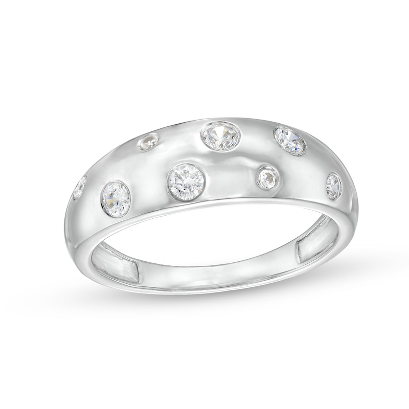 Main Image 1 of 1/4 CT. T.W. Diamond Bubbles Band in 10K White Gold