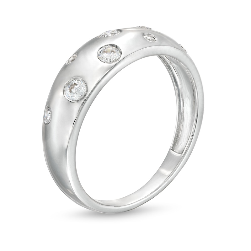 Main Image 3 of 1/4 CT. T.W. Diamond Bubbles Band in 10K White Gold