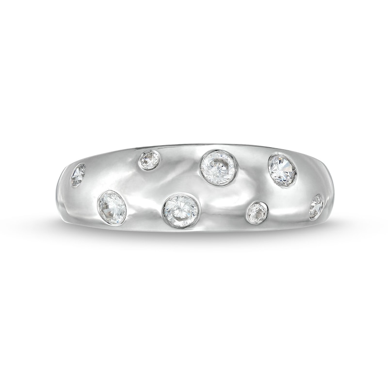 Main Image 4 of 1/4 CT. T.W. Diamond Bubbles Band in 10K White Gold