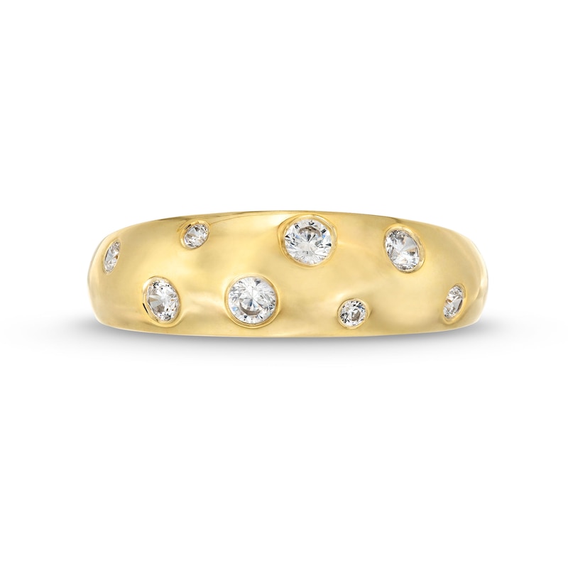 Main Image 4 of 1/4 CT. T.W. Diamond Bubbles Band in 10K Gold