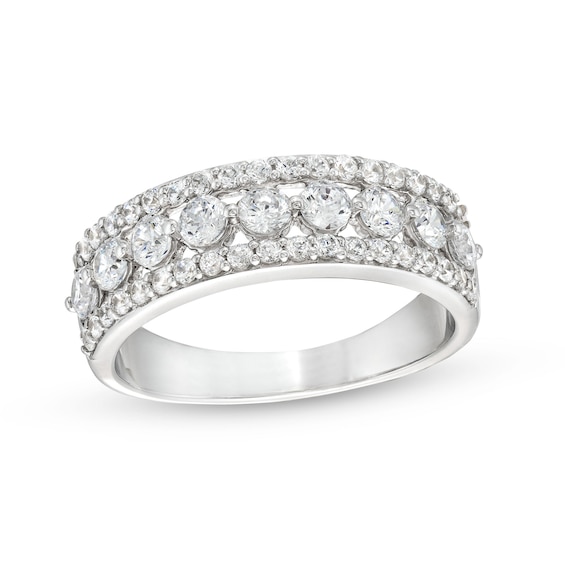 1 CT. T.w. Diamond Edge Band in 10K White Gold