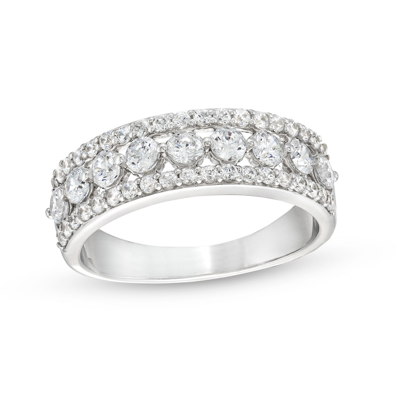 Main Image 1 of 1 CT. T.W. Diamond Edge Band in 10K White Gold