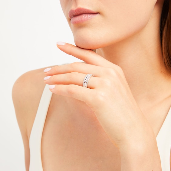 1 CT. T.w. Diamond Edge Band in 10K White Gold