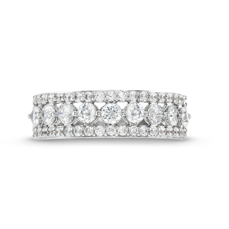 Main Image 4 of 1 CT. T.W. Diamond Edge Band in 10K White Gold