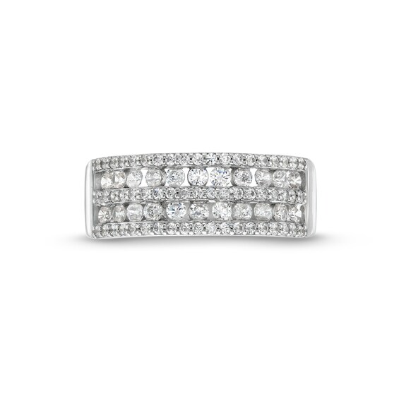 3/4 CT. T.w. Diamond Multi-Row Band in 10K White Gold