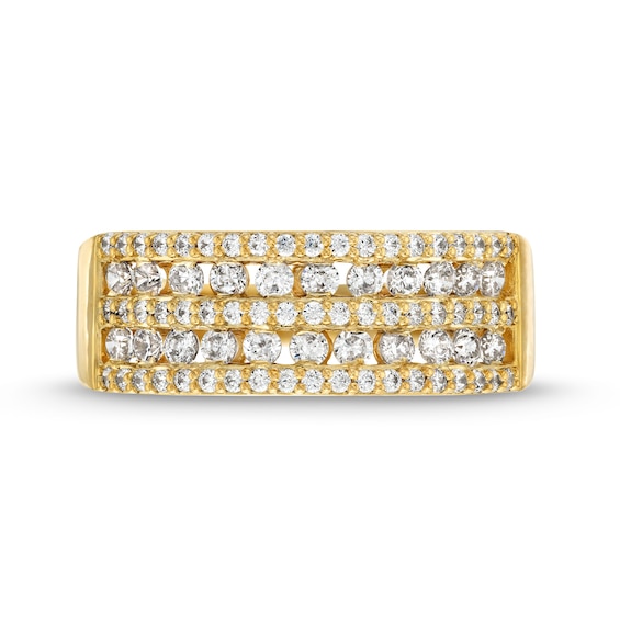 3/4 CT. T.w. Diamond Multi-Row Band in 10K Gold
