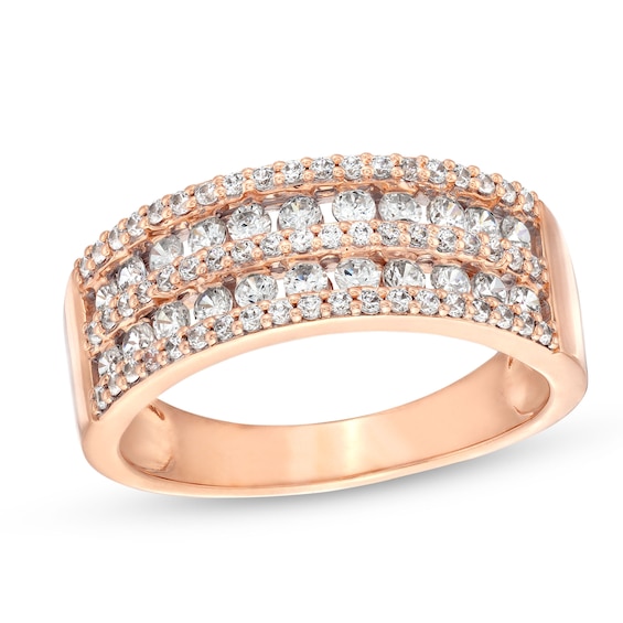 3/4 CT. T.w. Diamond Multi-Row Band in 10K Rose Gold
