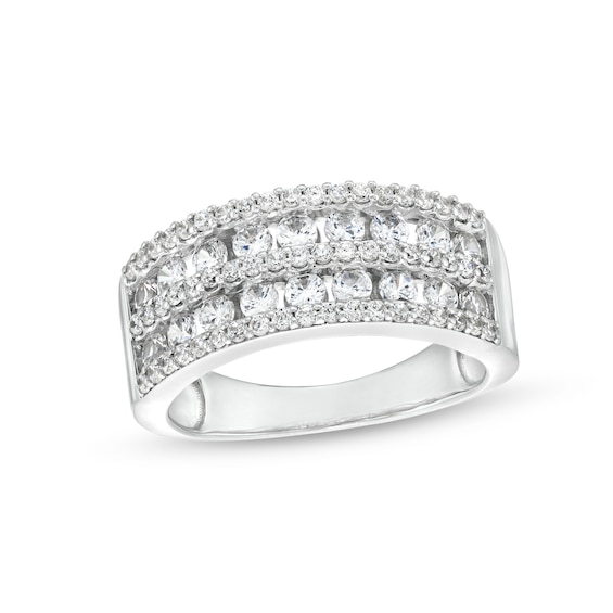 1 CT. T.w. Diamond Multi-Row Band in 10K White Gold