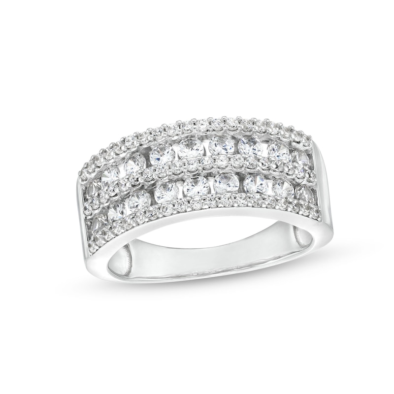 Main Image 1 of 1 CT. T.W. Diamond Multi-Row Band in 10K White Gold