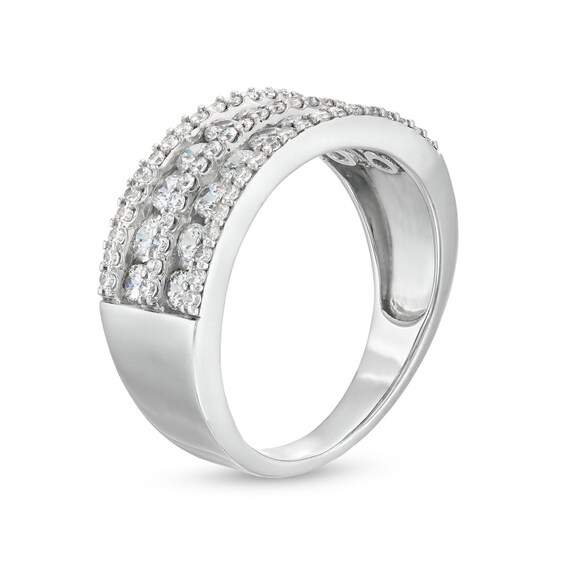 1 CT. T.w. Diamond Multi-Row Band in 10K White Gold