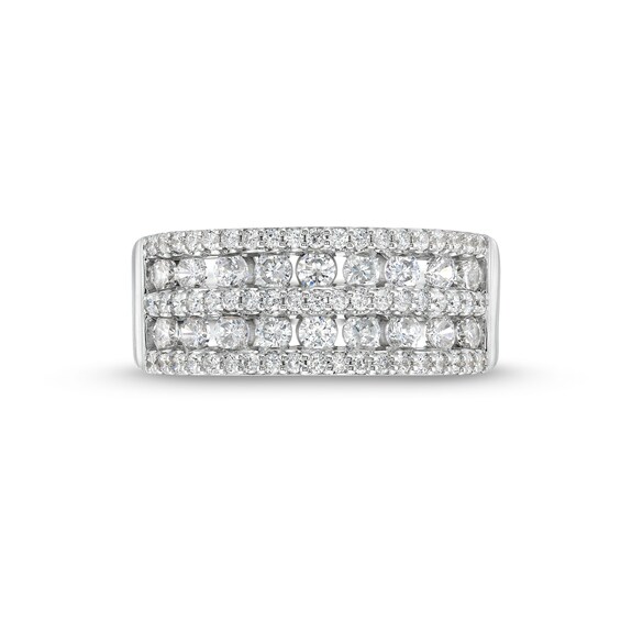 1 CT. T.w. Diamond Multi-Row Band in 10K White Gold