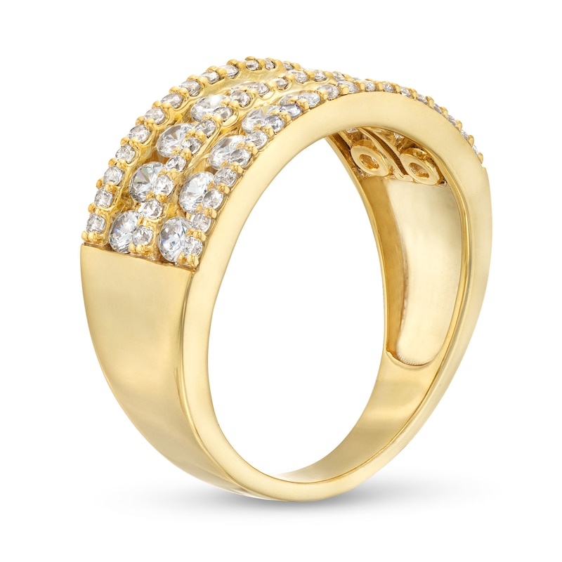 Main Image 3 of 1 CT. T.W. Diamond Multi-Row Band in 10K Gold