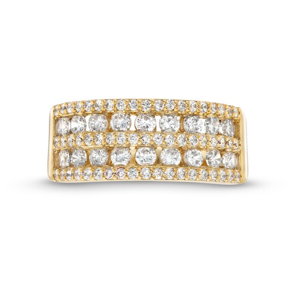 1 CT. T.w. Diamond Multi-Row Band in 10K Gold